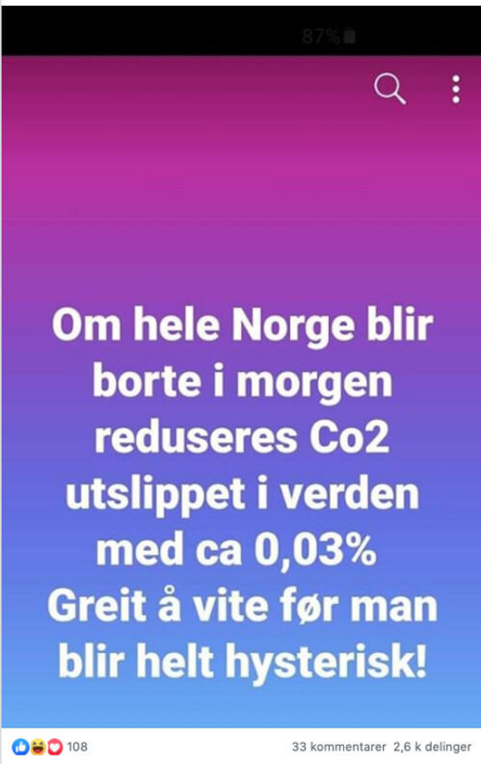Det finnes flere plakater med samme tekst. Bildet viser et eksempel. Skjermdump: Facebook Det finnes flere plakater med samme tekst. Bildet viser et eksempel.
