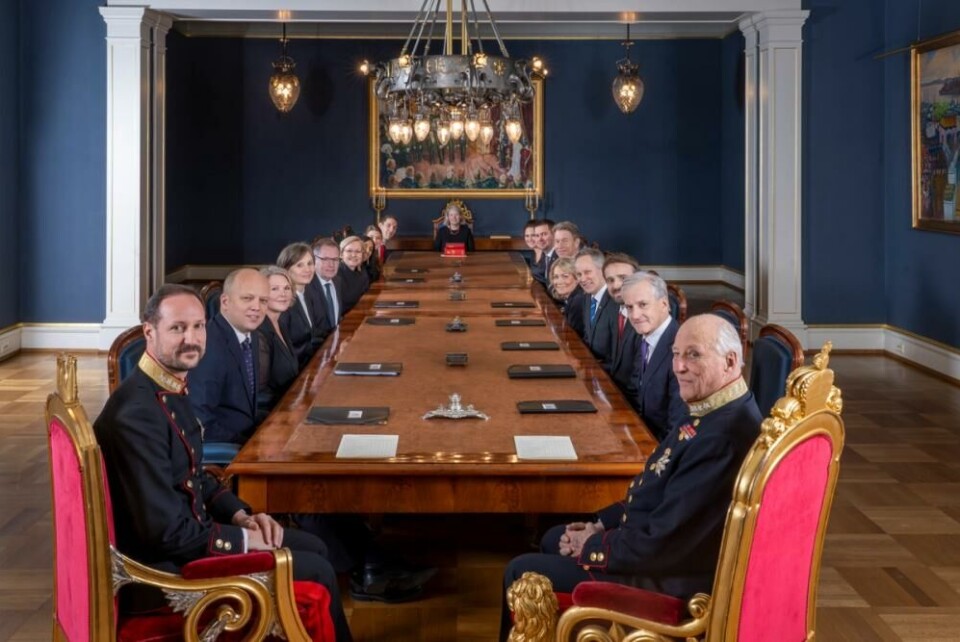 Hver fredag klokken 12 møter regjeringen i Kongen i statsråd. Får vi en president blir det annerledes. Foto: Heiko Junge / NTB