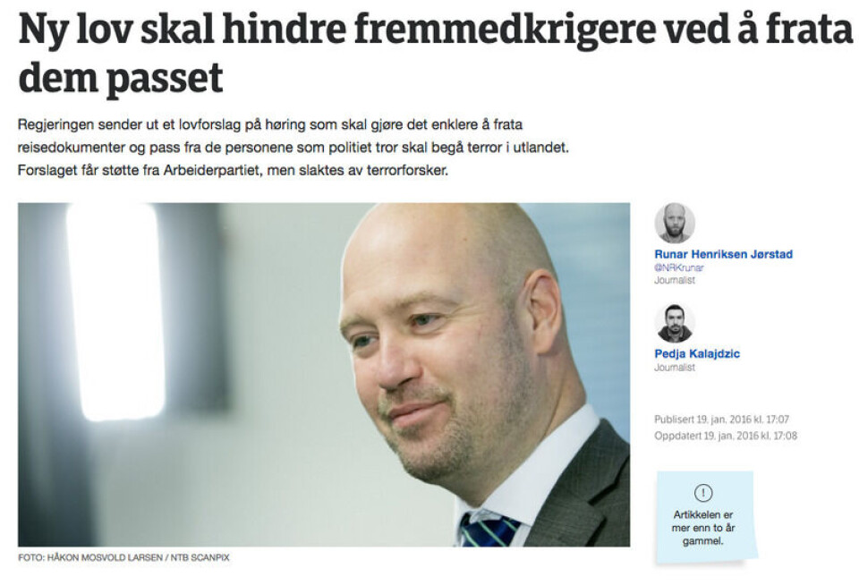 Foto: Skjermdump/nrk.no.