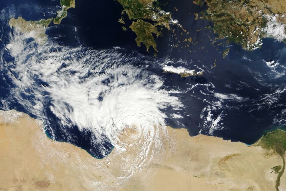 Et varmt Middelhav kan ha fungert som ekstra drivstoff til stormen som traff Libyas kyst 10. september 2023. Foto: NASA