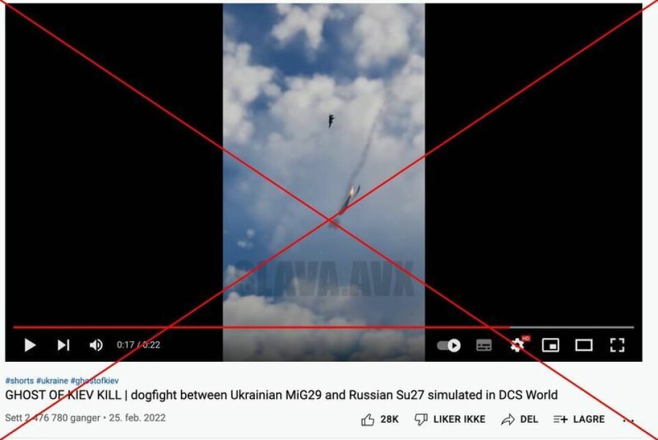 En spektakulær video som ble publisert på den offisielle Twitter-profilen til Forsvarsdepartementet i Ukraina, ble hevdet å vise et ukrainsk MiG-29 jagerfly skyte ned et russisk jetfly. Videoen ble knyttet til «Ghost of Kyiv», men viste seg å være hentet fra et videospill.