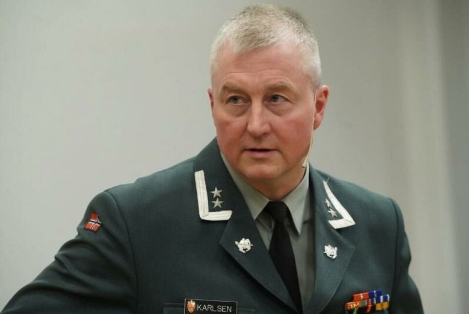 Stabsskolens hovedlærer, oberstløytnant Geir H. Karlsen, gjorde en stor analyse tilbake i 2019 der han gjennomgikk årsrapporter fra hemmelige tjenester. Russland ble trukket frem som den største aktøren av påvirkningsoperasjoner. Foto: Christian Bugge Hjort / Forsvaret