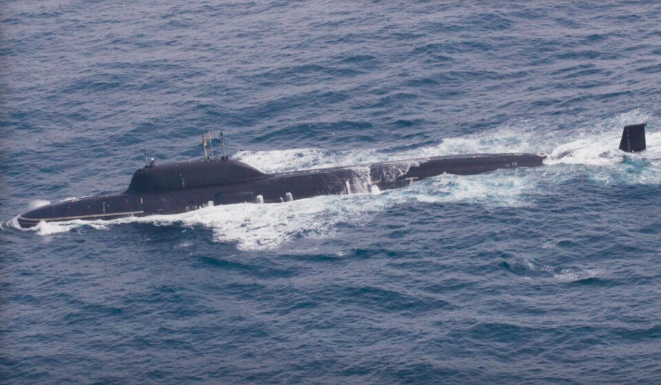 Den atomdrevne angrepsubåten Severodvinsk er en såkalt multirolleubåt. I 2019 var den blant ti ubåter som deltok i Russlands største ubåtoperasjon siden den kalde krigen. Målet for noen av ubåtene var ifølge Etterretningstjenesten å nå Atlanterhavet uten at Nato oppdaget dem. Foto: Forsvaret