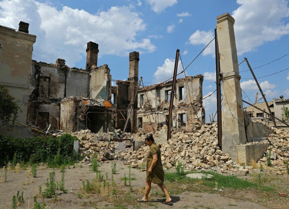 En boligblokk er ødelagt i Lysytsjansk. Foto: Alexander Ermochenko / Reuters.