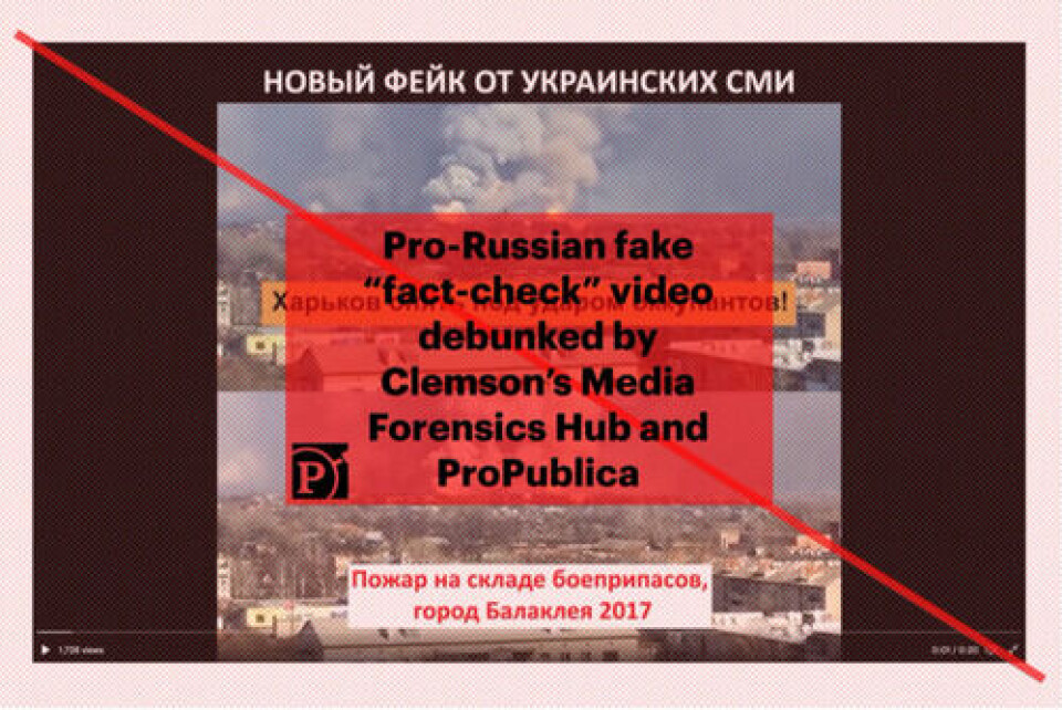 ProPublica og forskere fra Clemson-universitetet har funnet et dusin pro-russiske falske faktasjekker. Skjermbilde: ProPublica.