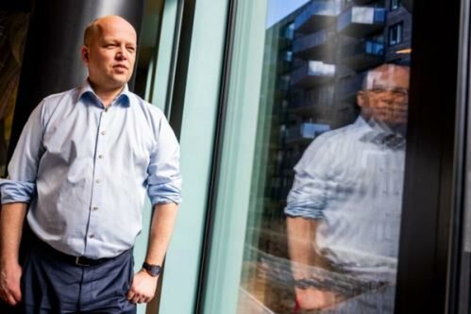 Finansminister Trygve Slagsvold Vedum (Sp) er ikke fornøyd med tallene som Høyre sammenligner for å si noe om bemanningssituasjonen i Oslo-politiet. Foto: Javad Parsa / NTB