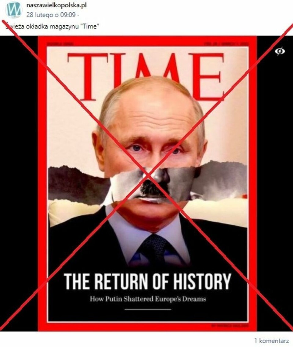 Slik har forsiden på Times Magazine aldri sett ut. Skjermdump: sprawdzam.afp.com.