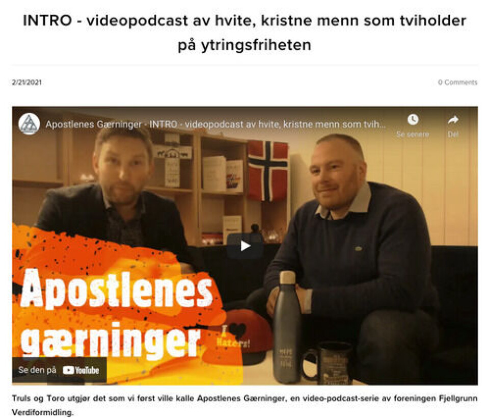 Skjermbilde fra Fjellgrunn Verdiformidling