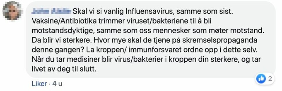 Skjermdump/Facebook