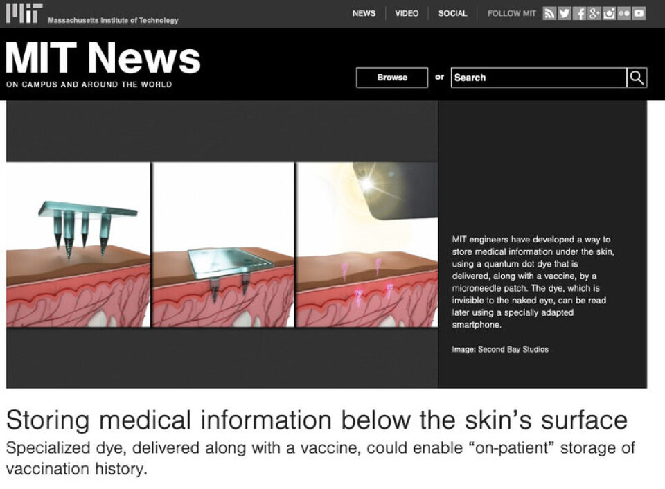 Faksimile fra MITs egen omtale av teknologien datert 18. desember 2019