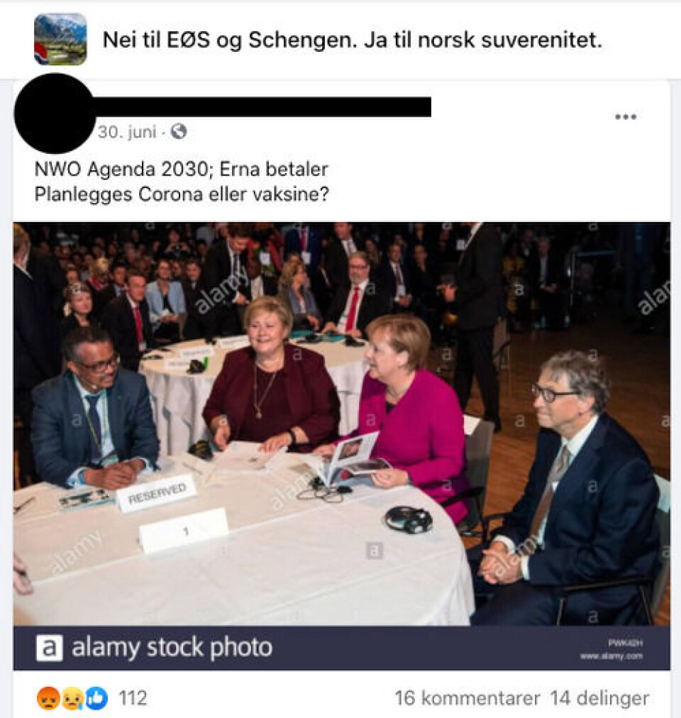 Skjermdump fra Facebook