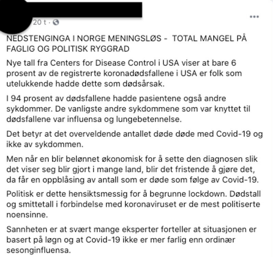 Skjermdump: Facebook