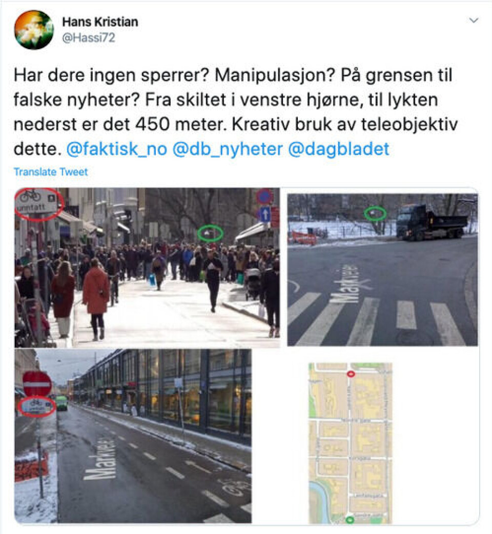 Skjermbilde fra Twitter.