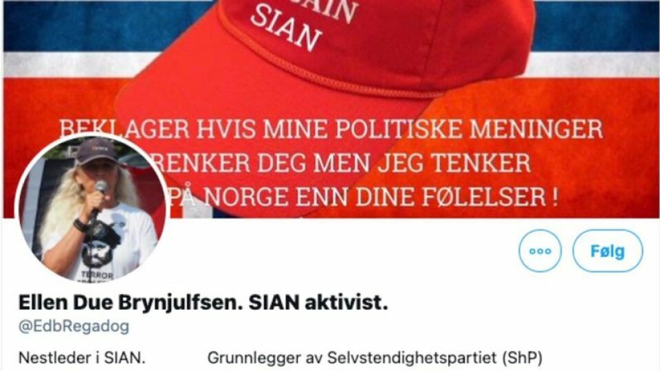 Skjermdump fra Twitter