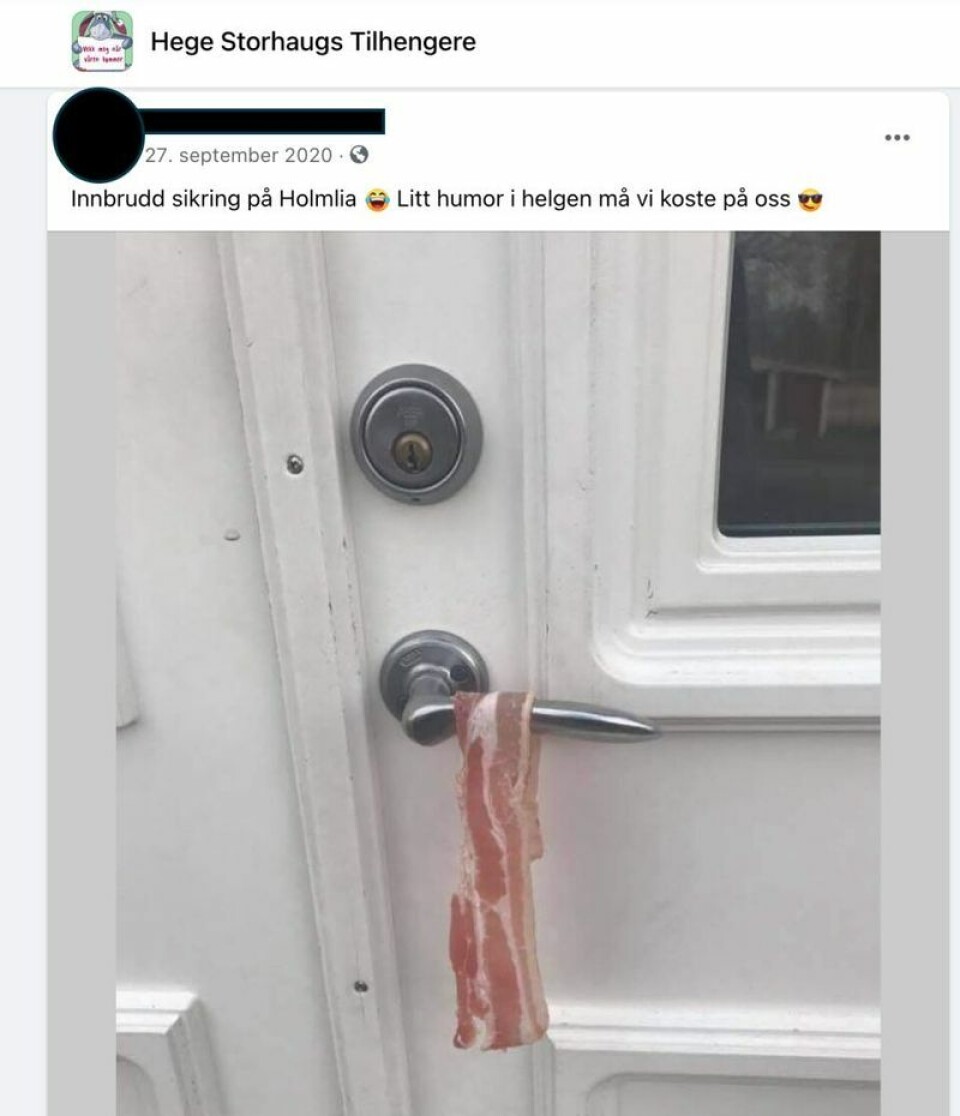 Skjermdump fra Facebook