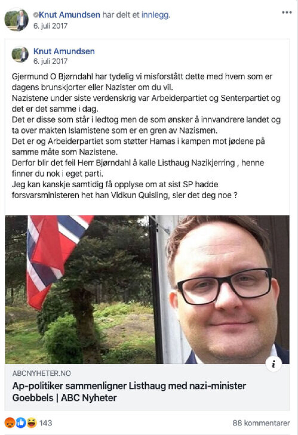 Skjermbilde: Facebook