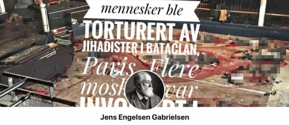 Den anonyme profilen Jens Engelsen Gabrielsen. Skjermdump fra Facebook