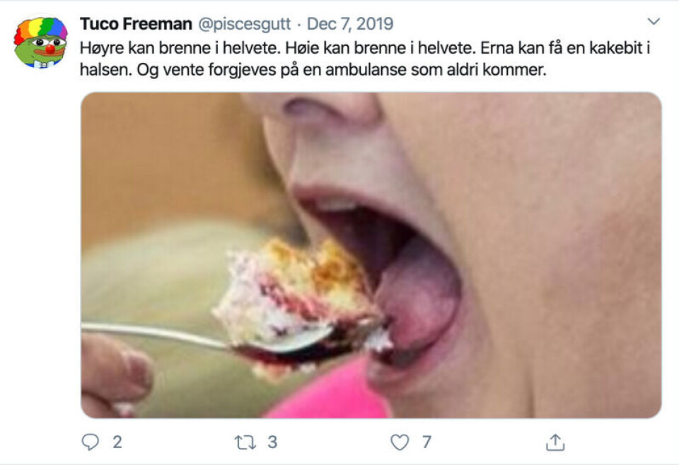 Skjermbilde: Twitter.