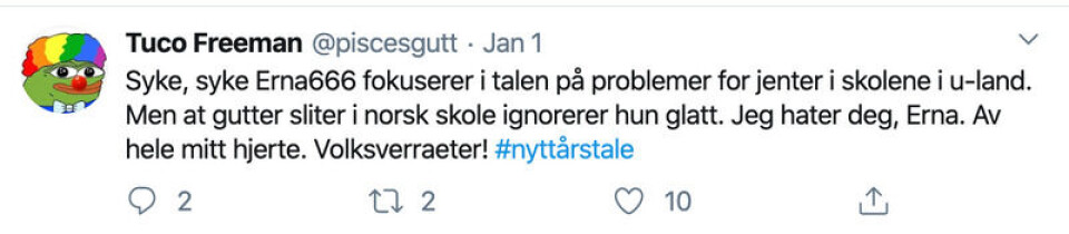 Skjermbilde: Twitter.