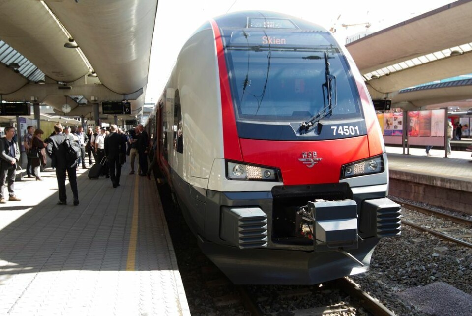 NSB-tog type 74 - Flirt. Foto: Terje Bendiksby / NTB scanpix NSB-tog type 74 - Flirt.