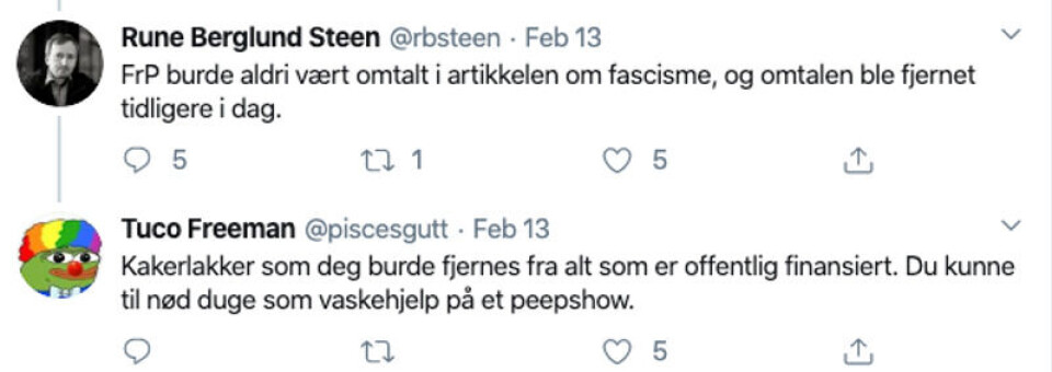 Skjermbilde: Twitter.