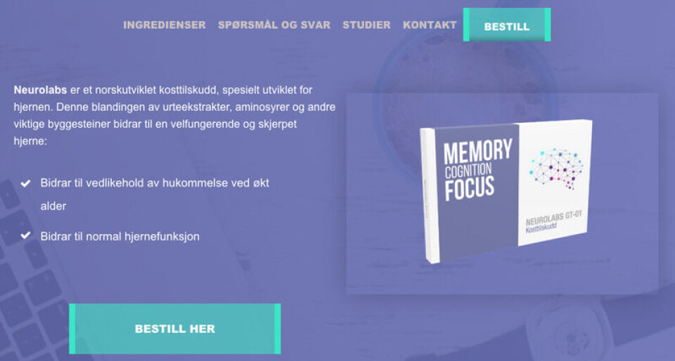 Skjermbilde fra Neurolabs.