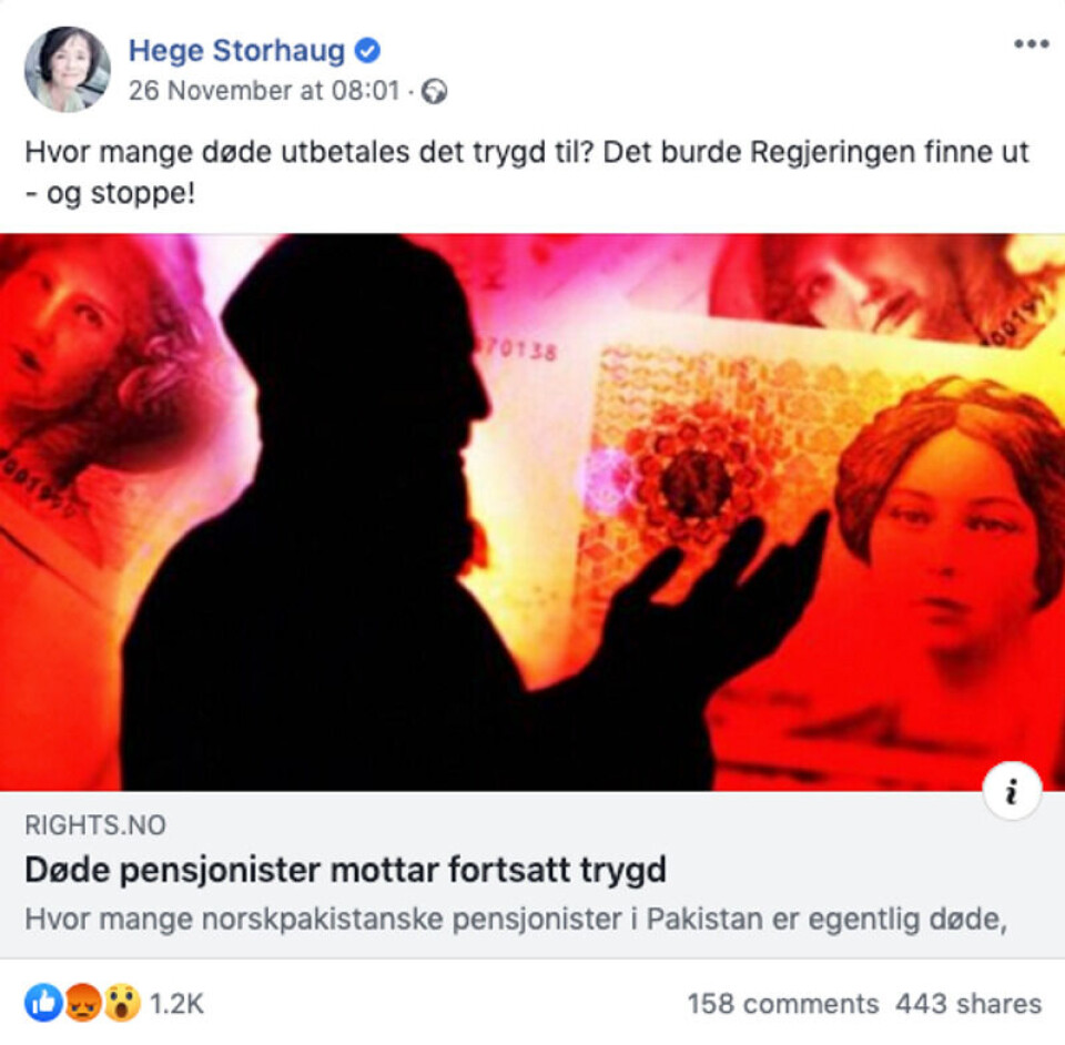 Skjermdump: Facebook