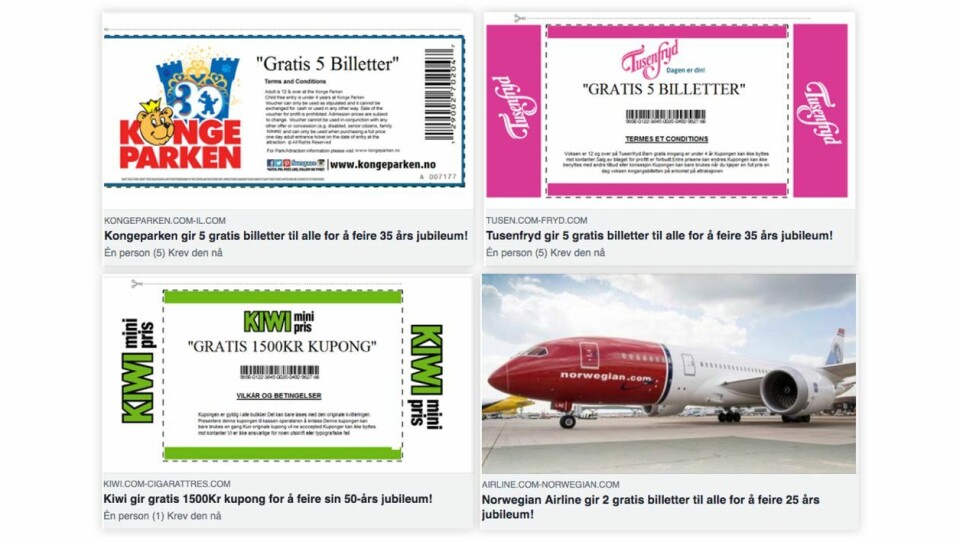 Nei, Kongeparken, Tusenfryd og Norwegian gir ikke bort gratisbilletter til alle