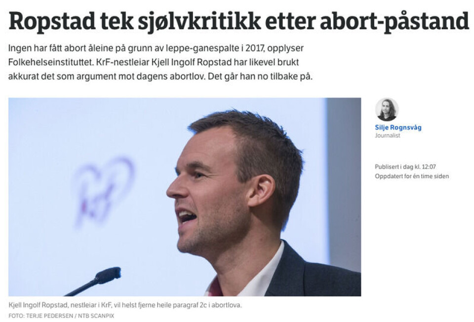 Foto: Skjermdump/NRK.no