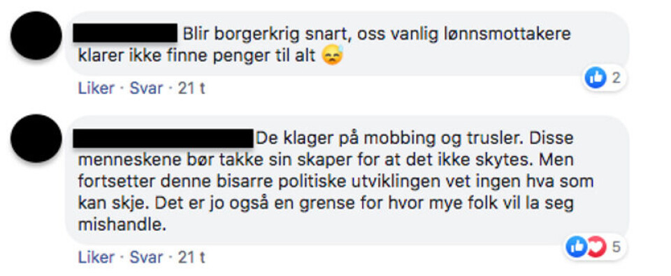 Skjermbilde fra Facebook-gruppen «Ja til bilen».