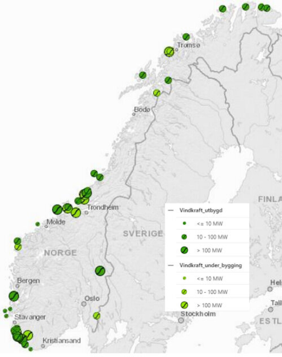 Skjermdump: NVE