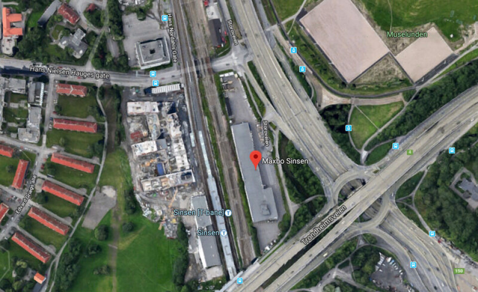 Her ligger Maxbo på Sinsen. Foto: Skjermdump / Google Maps Her ligger Maxbo på Sinsen.