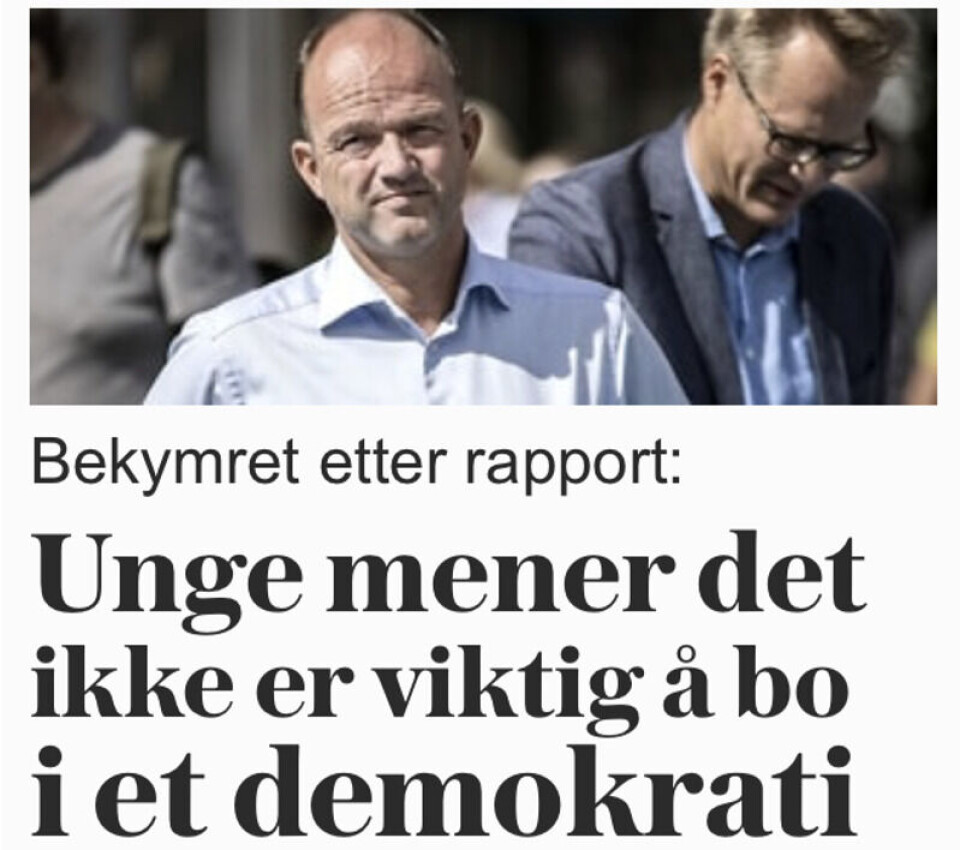 Slik så artikkelen ut på VG.no fredag ettermiddag. Foto: Skjermdump/VG.no Slik så artikkelen ut på VG.no fredag ettermiddag.