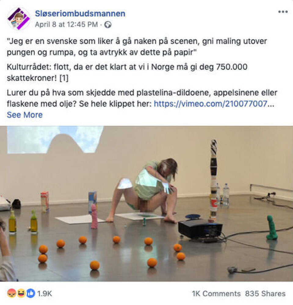 Skjermbilde fra Facebook.