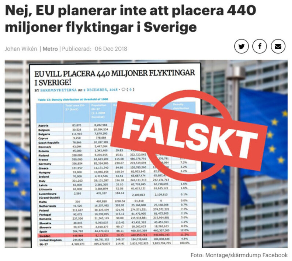 Skjermdump fra Viralgranskaren.