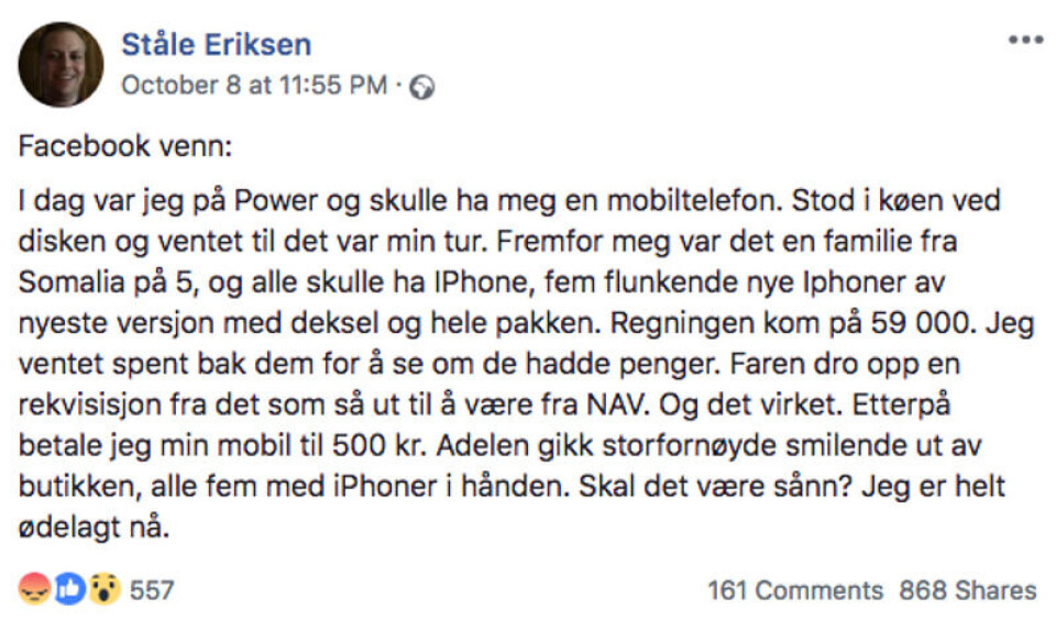 Foto: Skjermdump/Facebook