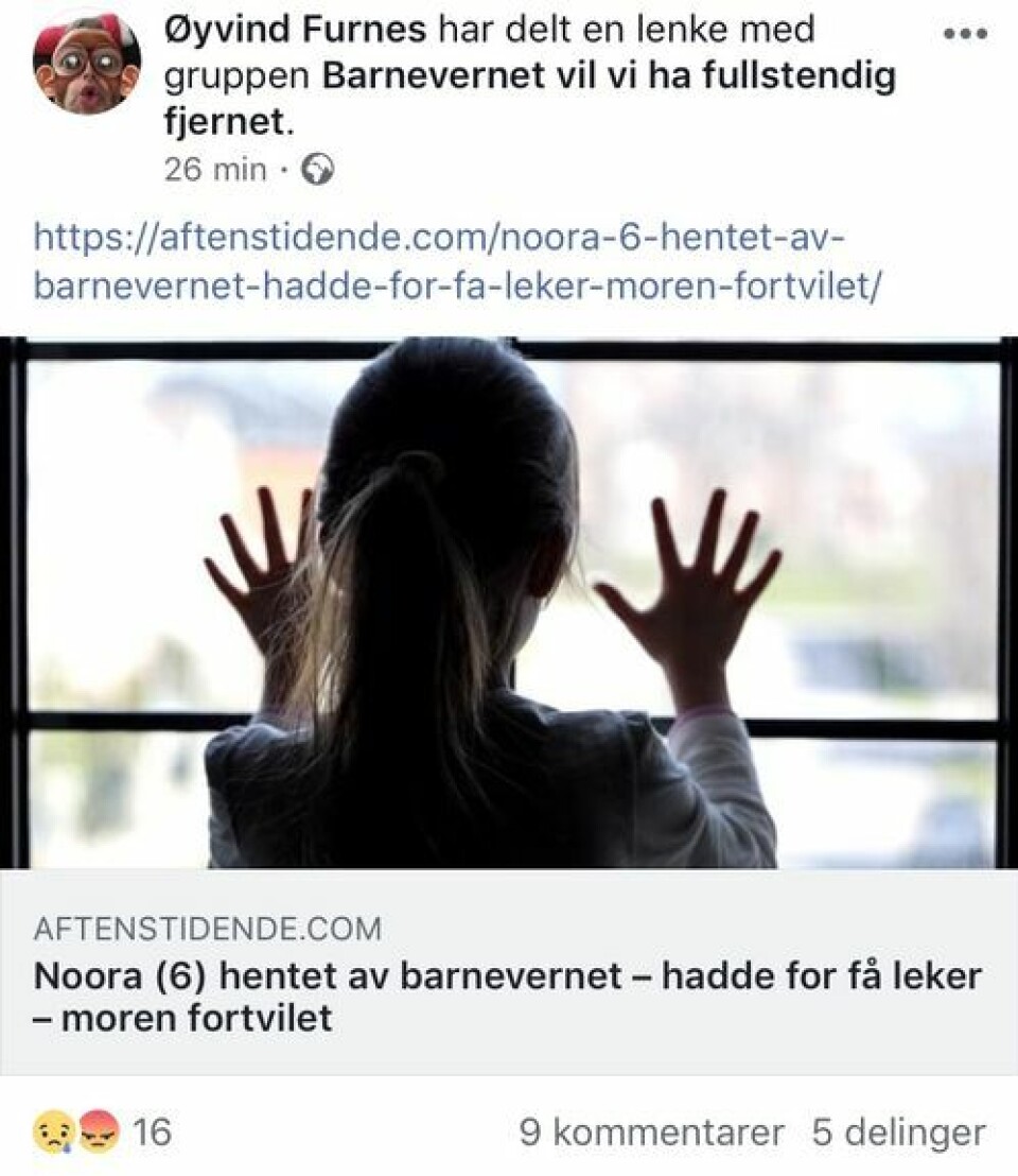 Foto: Skjermdump/Facebook.