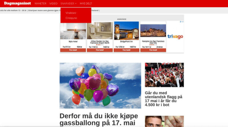 Dagmagasinet har en grafisk utforming på nettsiden sin, som ligner på utformingen til Dagbladet. Foto: Skjermdump / Dagmagasinet.com Dagmagasinet har en grafisk utforming på nettsiden sin, som ligner på utformingen til Dagbladet.