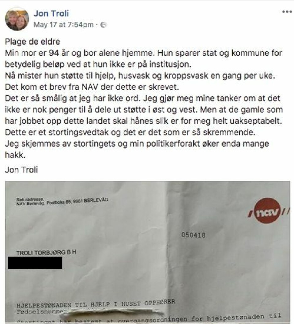 Faksimile: Facebook.com