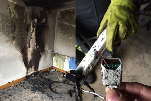Fra en mobilbrann i Dublin i 2015. Foto: Dublin Fire Brigade Fra en mobilbrann i Dublin i 2015.