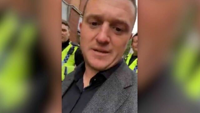 Fredag 25. mai ble britiske Tommy Robinson pågrepet utenfor et rettslokale i Storbritannia. Foto: Skjermdump / Facebook Fredag 25. mai ble britiske Tommy Robinson pågrepet utenfor et rettslokale i Storbritannia.