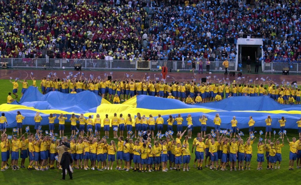 ÅPNINGSSEREMONI: Bilde av åpningsseremonien i Gothia Cup 2001. Foto: Uffe Nylén / NTB Scanpix ÅPNINGSSEREMONI: Bilde av åpningsseremonien i Gothia Cup 2001.
