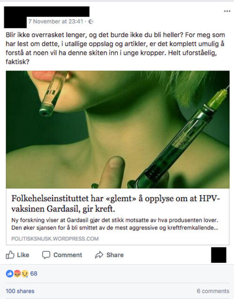 Foto: Skjermdump/Facebook.