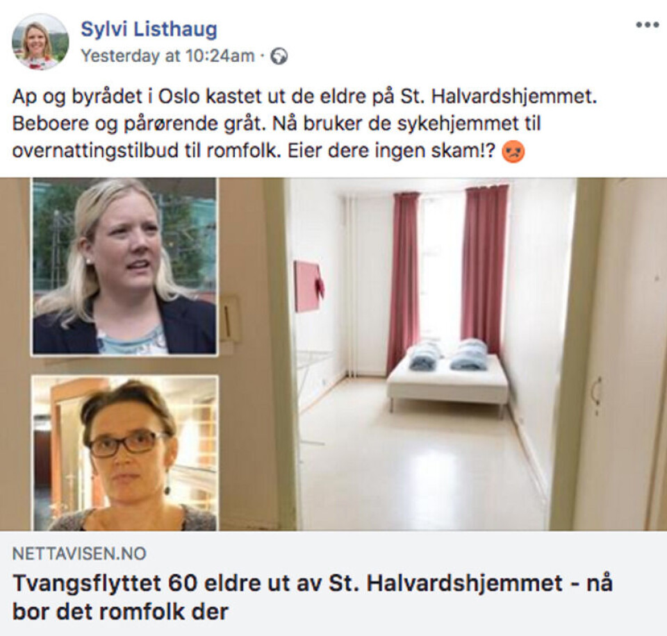 Foto: Skjermdump/Facebook.