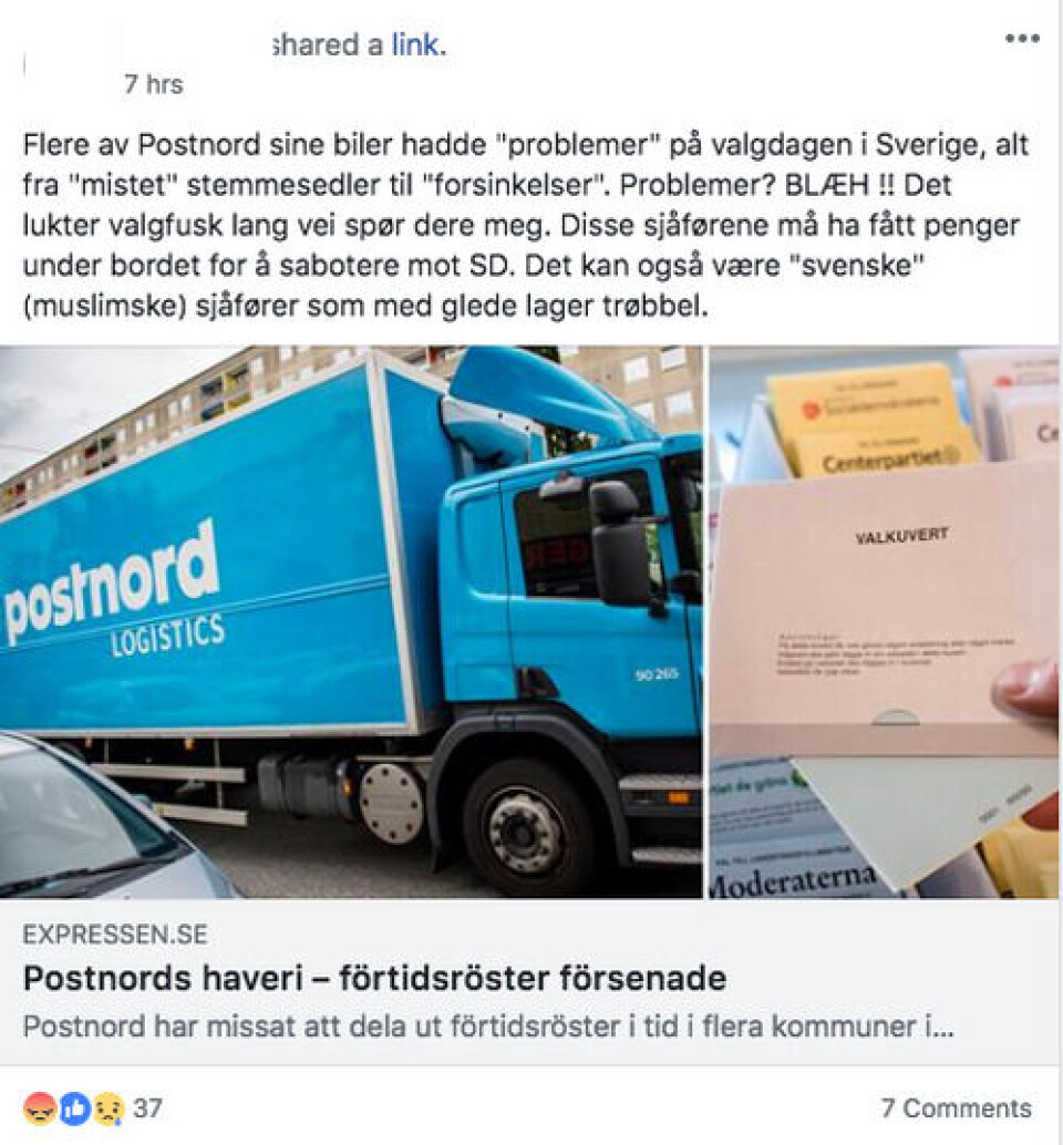 Foto: Skjermdump/Facebook.