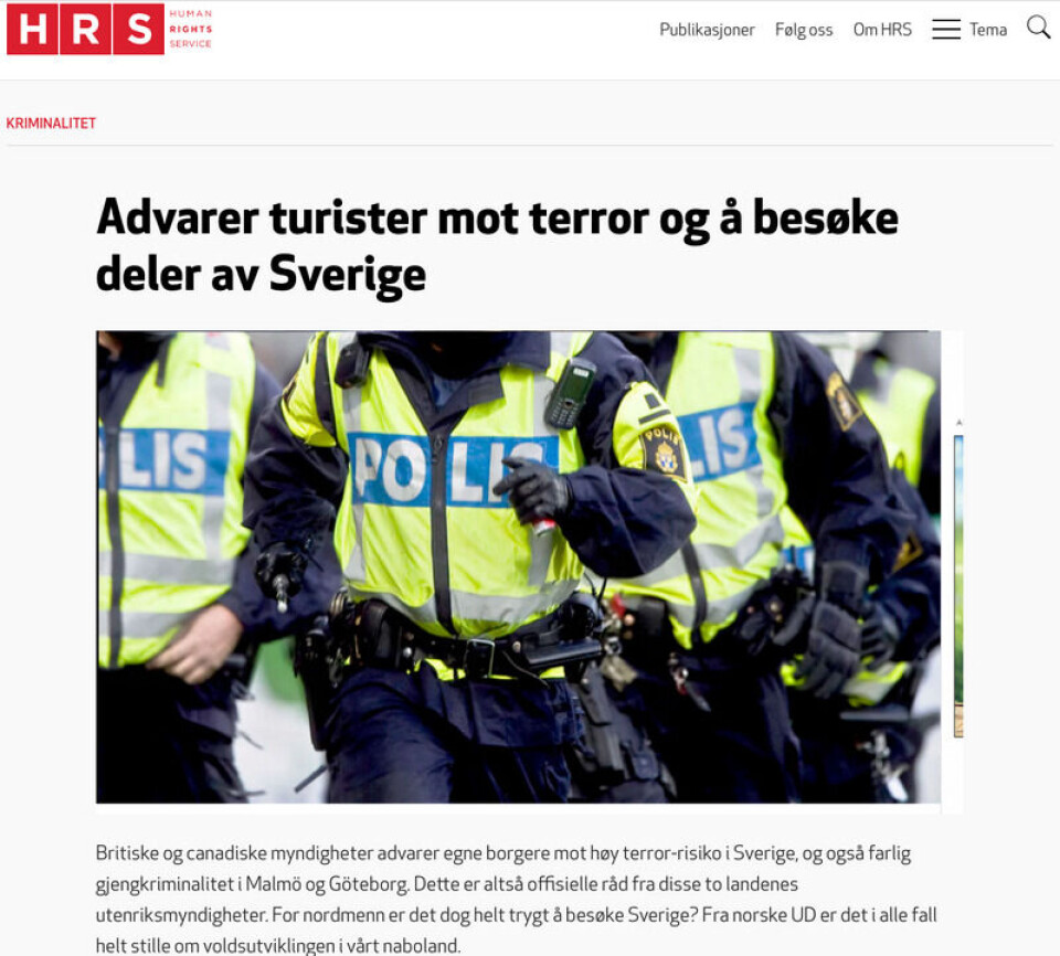 Saken publisert på Rights.no fredag 26. januar. Foto: Skjermdump / Rights.no Saken publisert på Rights.no fredag 26. januar.