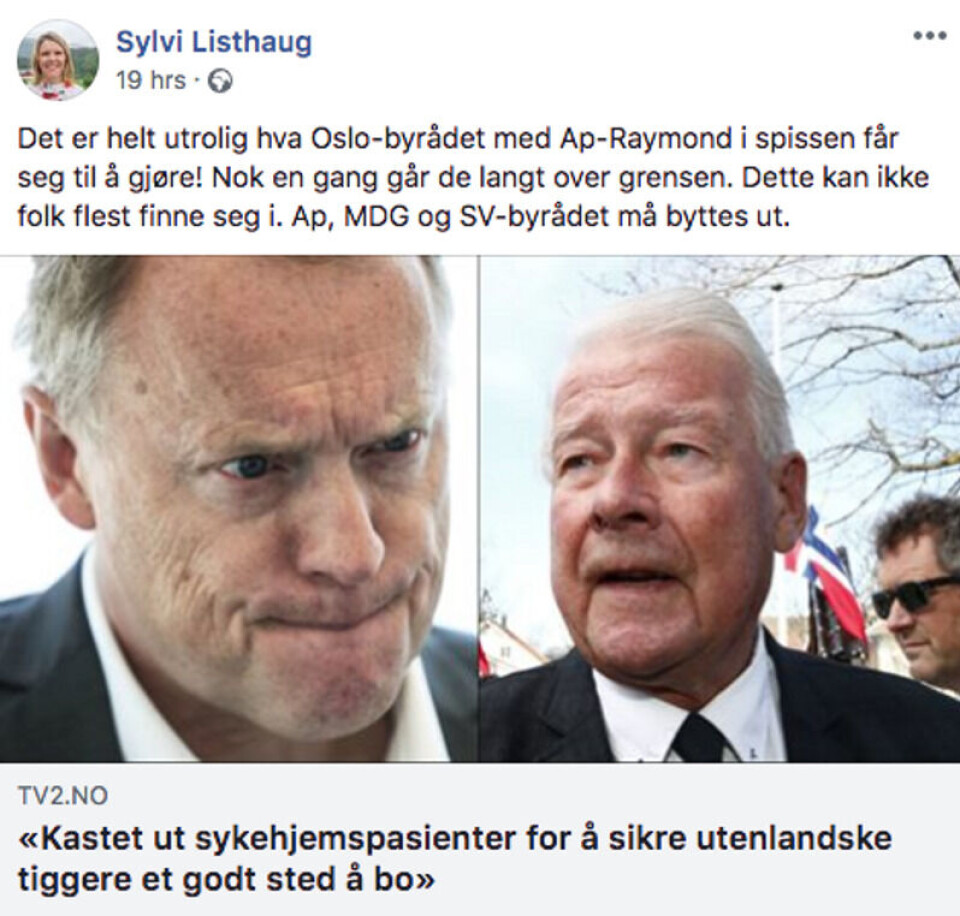 Foto: Skjermdump/Facebook.