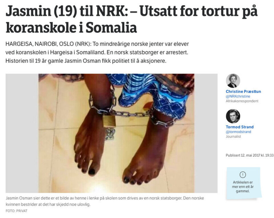 Foto: Skjermdump/nrk.no.