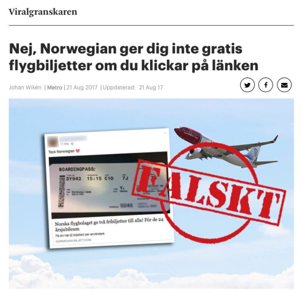 Foto: Skjermdump/viralgranskaren.se.