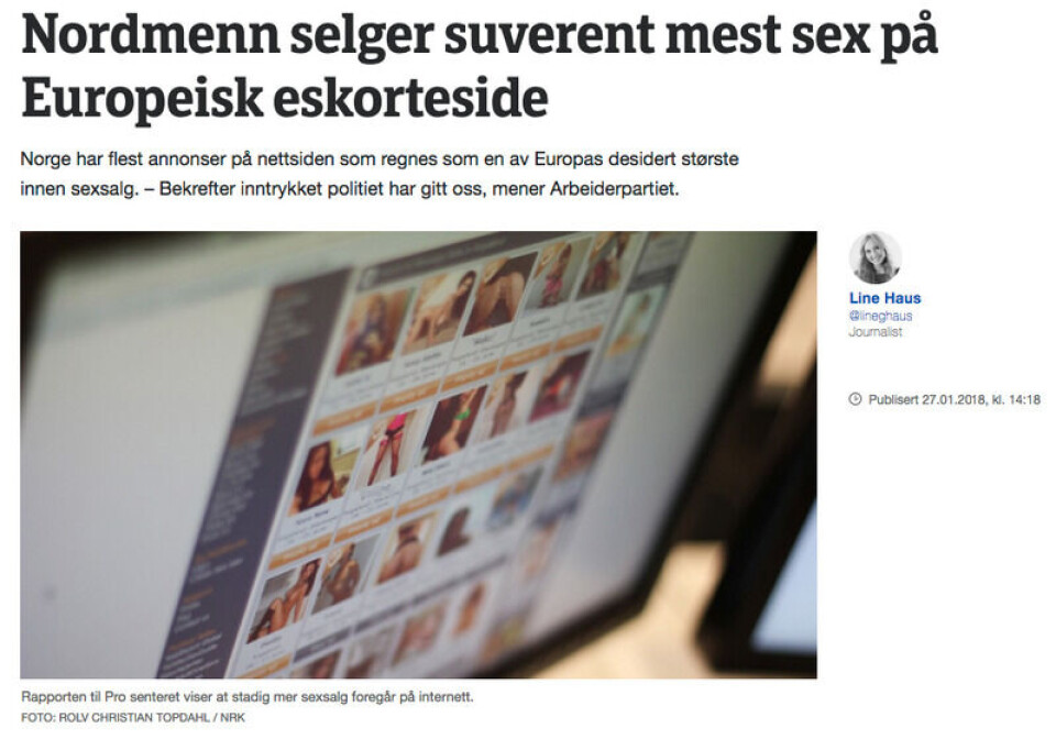 ENDRET TITTEL: Slik så NRKs sak ut, med den opprinnelige tittelen, som nå er endret. Foto: Skjermdump / NRK ENDRET TITTEL: Slik så NRKs sak ut, med den opprinnelige tittelen, som nå er endret.